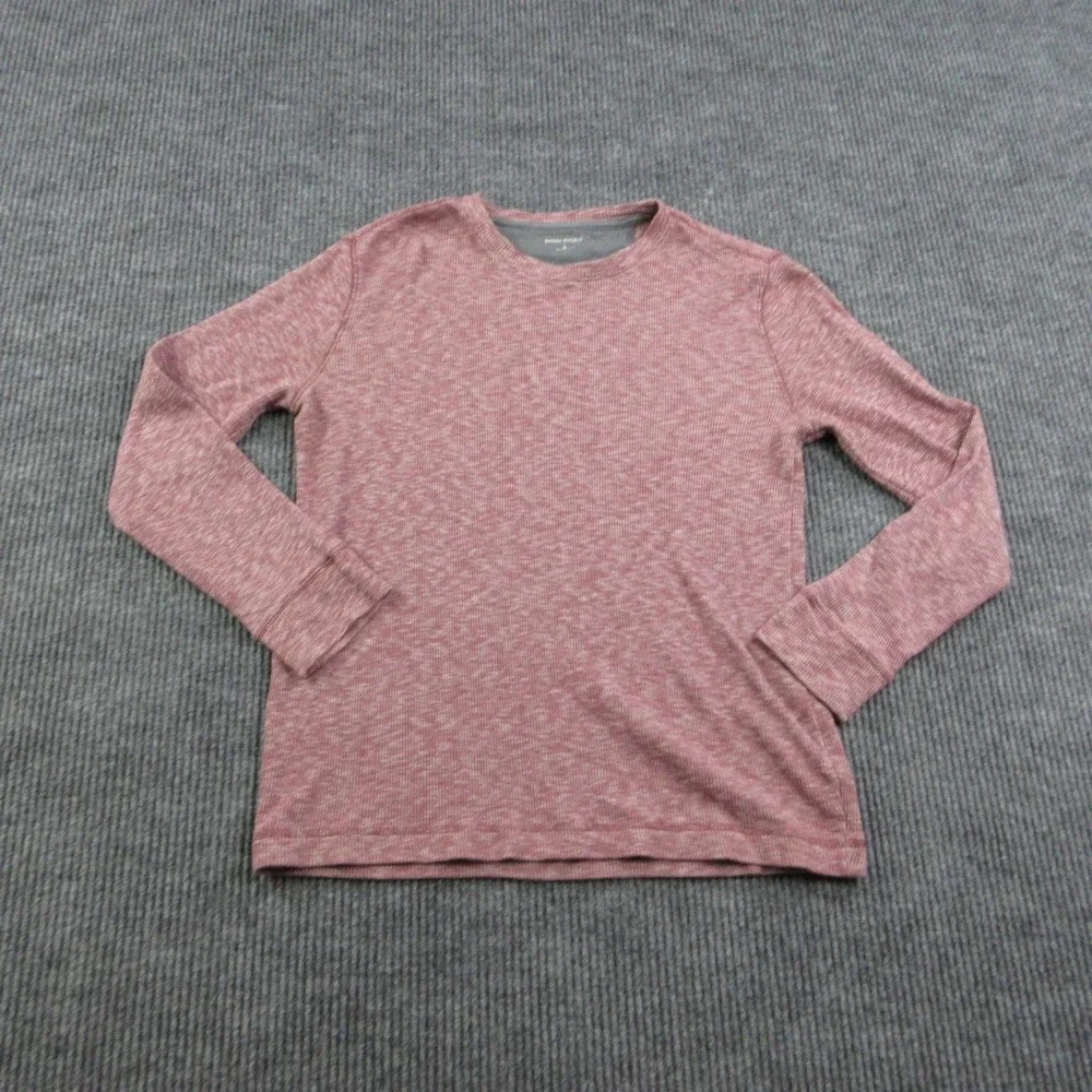 Banana Republic Sweater Mens M Red Crew Neck Cotton Blend Waffle-Knit Pullover